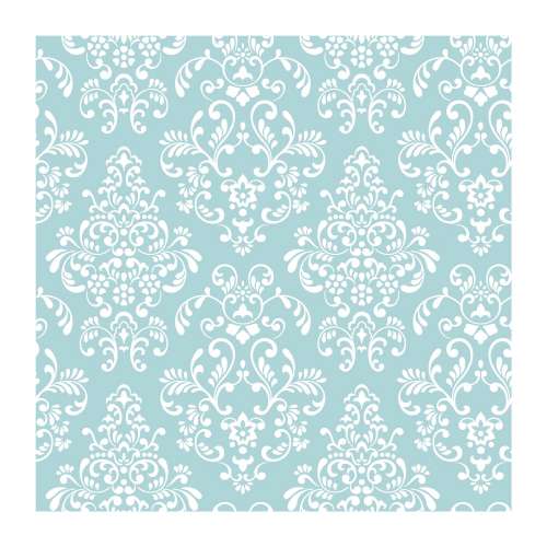 Printed Wafer Paper - Blue Damask - Click Image to Close